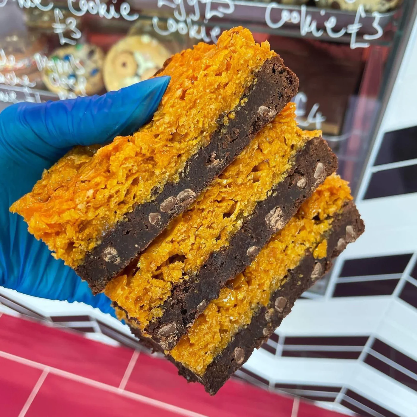 Caramel Cornflake Brownie Piece