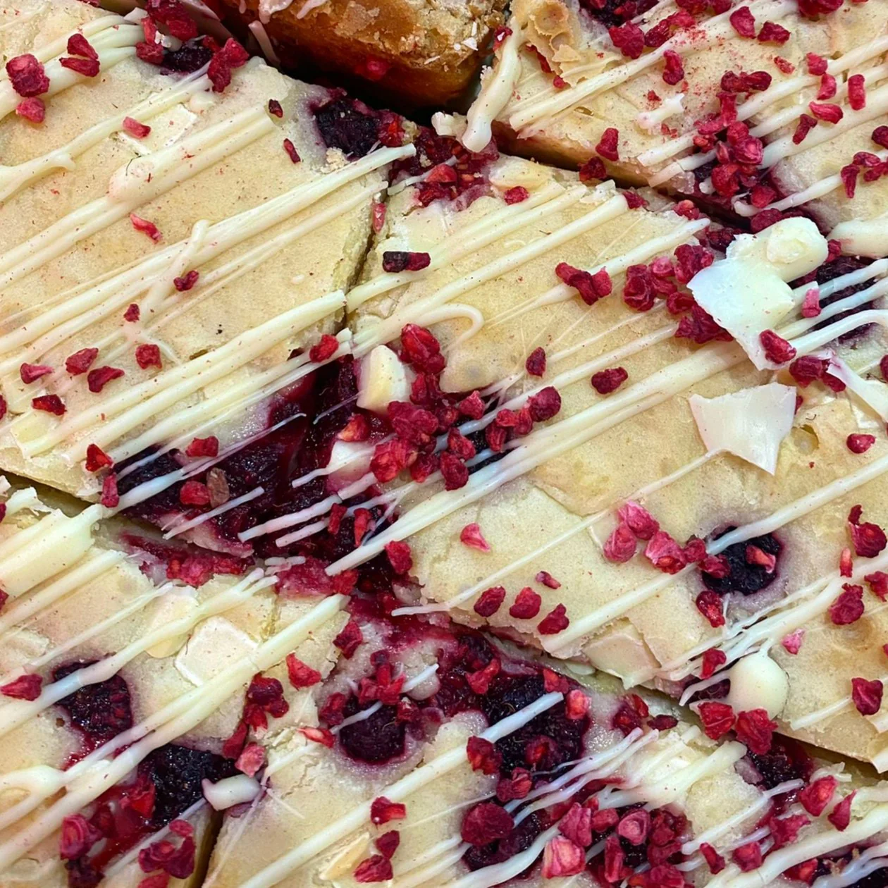 Raspberry White Chocolate Blondie Piece