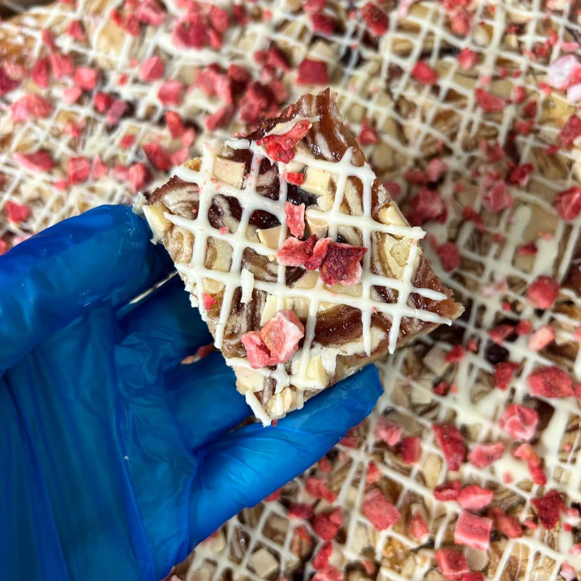 Strawberry White Chocolate Blondie Piece